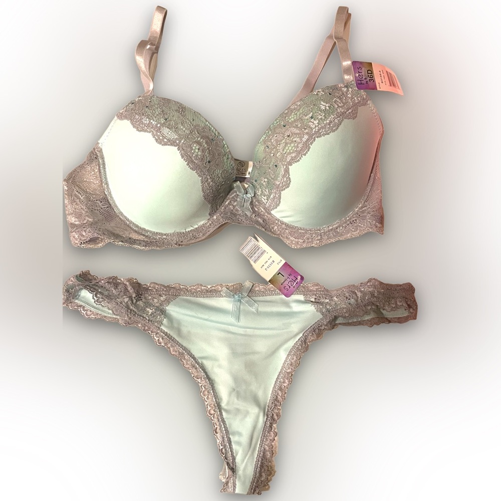 Hers By Herman Turquoise Bra & Thong Set